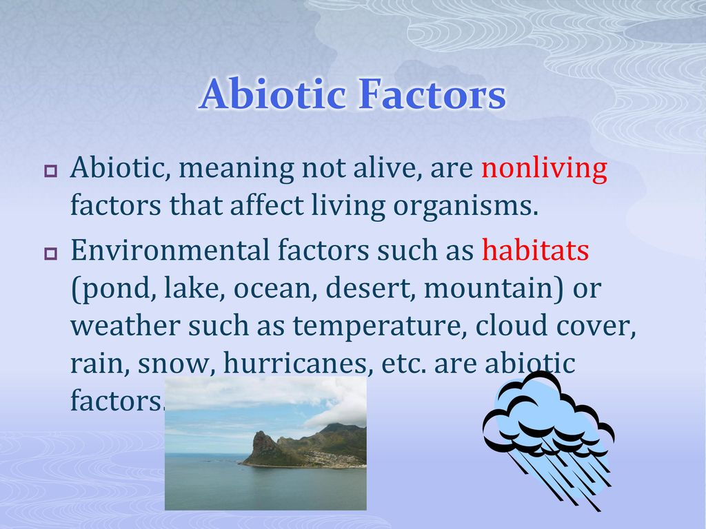 What does abiotic sale mean